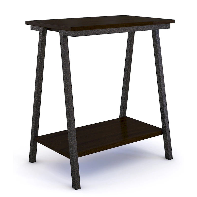 Leick Home Empiria Narrow Side Table with Shelf and Metal Frame