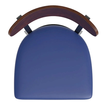 Commercial Metal Dining Chair with Wood Seat and Boomerang Back