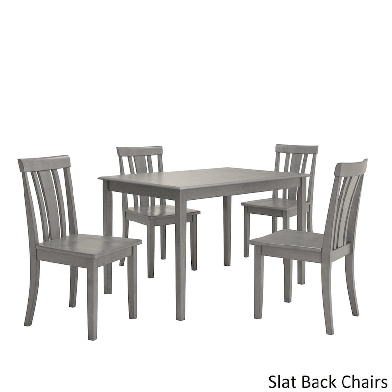 Wilmington II 48-Inch Rectangular Antique Grey 5-Piece Dining Set by iNSPIRE Q Classic