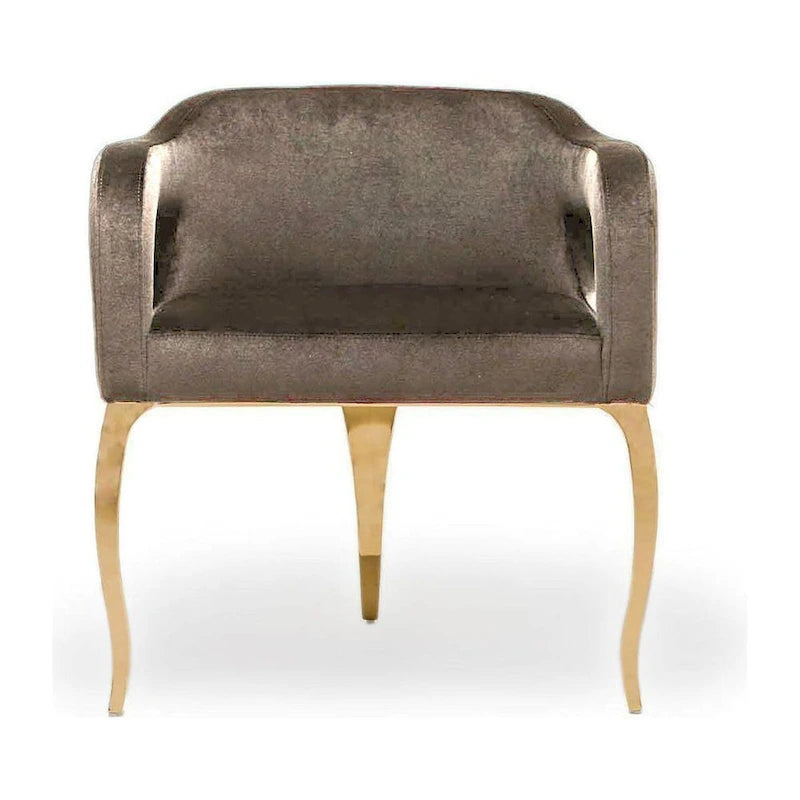 Caprice Titanium Gold Stainless Steel Dining Chair