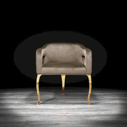 Caprice Titanium Gold Stainless Steel Dining Chair