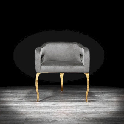 Caprice Titanium Gold Stainless Steel Dining Chair