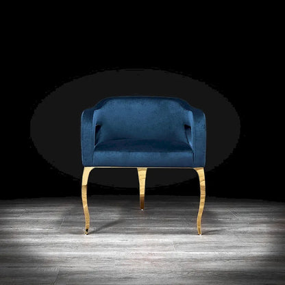 Caprice Titanium Gold Stainless Steel Dining Chair