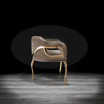 Caprice Titanium Gold Stainless Steel Dining Chair