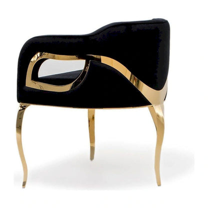 Caprice Titanium Gold Stainless Steel Dining Chair