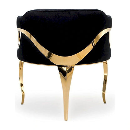 Caprice Titanium Gold Stainless Steel Dining Chair