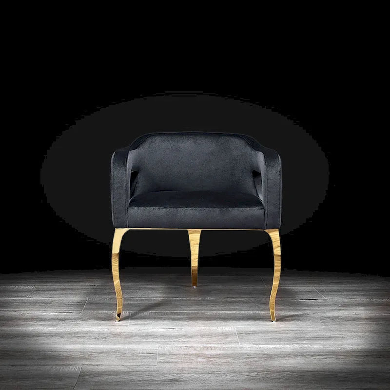 Caprice Titanium Gold Stainless Steel Dining Chair