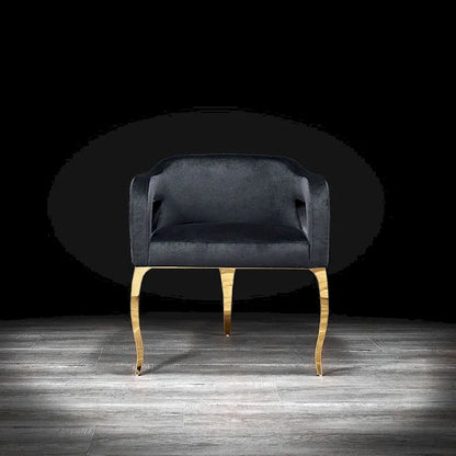 Caprice Titanium Gold Stainless Steel Dining Chair