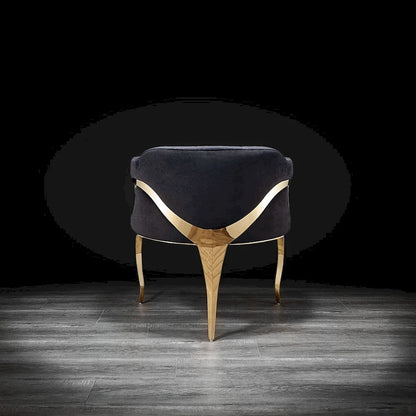 Caprice Titanium Gold Stainless Steel Dining Chair