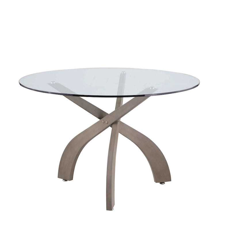 Somette Pogo Criss Cross Dining Set with Gray Chairs