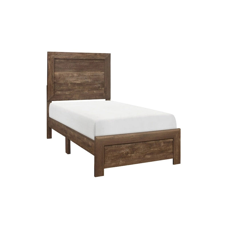 Tabina 3 Piece Rustic Brown Modern Panel Bedroom Set