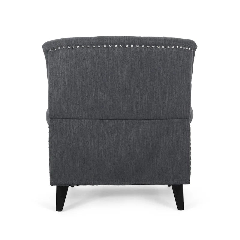 Sunapee Fabric and Rubberwood Recliner with Nailhead Trim by Christopher Knight Home