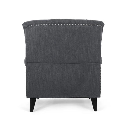 Sunapee Fabric and Rubberwood Recliner with Nailhead Trim by Christopher Knight Home