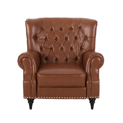 Sunapee Fabric and Rubberwood Recliner with Nailhead Trim by Christopher Knight Home