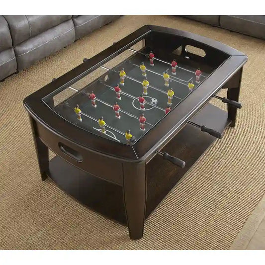 Steve Silver Darlington Dark Walnut Wood/Glass Foosball Coffee Table