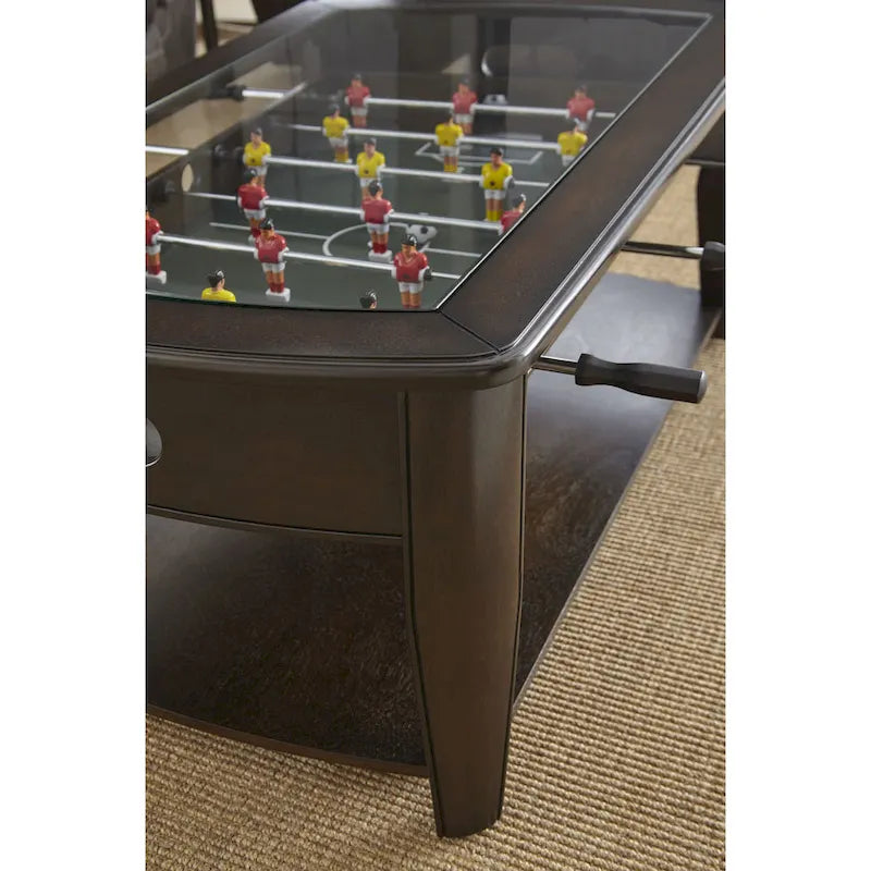 Steve Silver Darlington Dark Walnut Wood/Glass Foosball Coffee Table