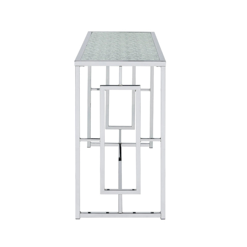 Glitterati Glam Chrome 48-inch Ripple Glass Sofa Table by Furniture of America