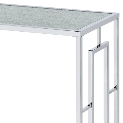 Glitterati Glam Chrome 48-inch Ripple Glass Sofa Table by Furniture of America