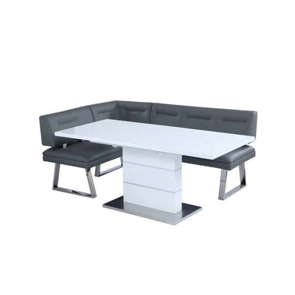 Somette Richard White and Stainless Steel 2-Piece Dining Set