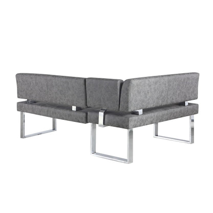 Somette Gene Dark Grey Reversible Dining Nook - 48.81 X 71.25 X 33.46