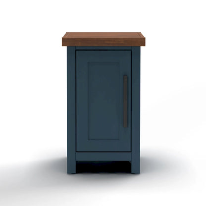 Bridgevine Home Nantucket 14 inch Chairside Table, No Assembly Required, Blue Denim and Whiskey Finish