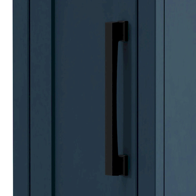 Bridgevine Home Nantucket 14 inch Chairside Table, No Assembly Required, Blue Denim and Whiskey Finish