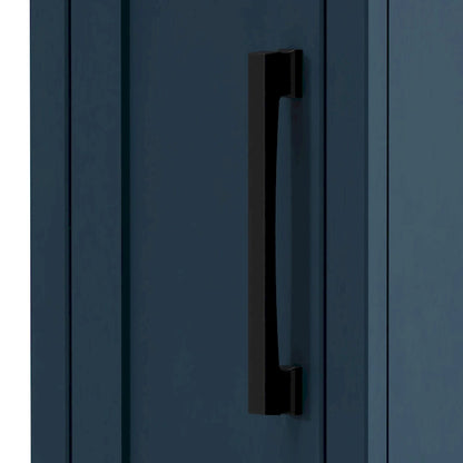 Bridgevine Home Nantucket 14 inch Chairside Table, No Assembly Required, Blue Denim and Whiskey Finish