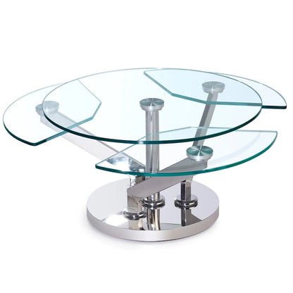 Somette Cocktail Table with 32 Round Glass Top - Cocktail Table