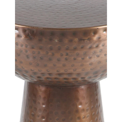 Metal Handmade Accent Table with Hammered Design - Bronze or Copper - Roche River Decor