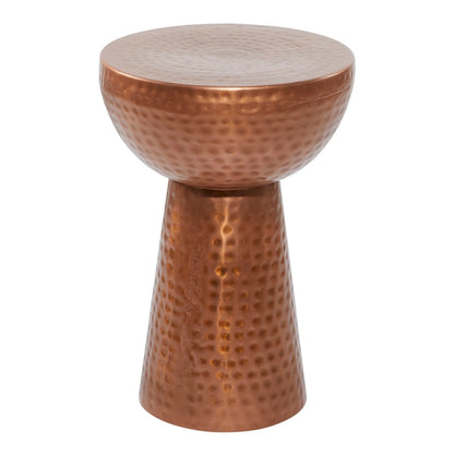 Metal Handmade Accent Table with Hammered Design - Bronze or Copper - Roche River Decor