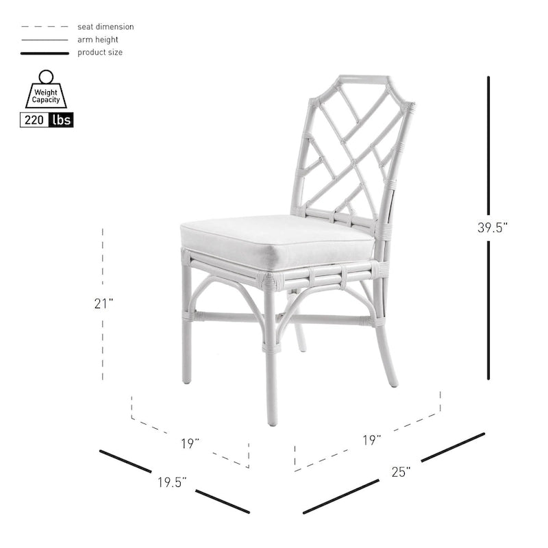 Kara Rattan Dining Side Chair, (Set of 2)