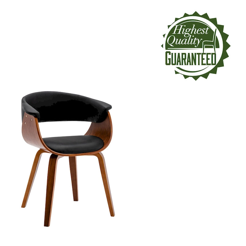 Porthos Home Meir Dining Chair, PU Leather Upholstery, Walnut Wood Legs