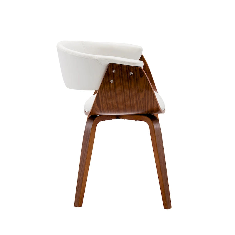 Porthos Home Meir Dining Chair, PU Leather Upholstery, Walnut Wood Legs