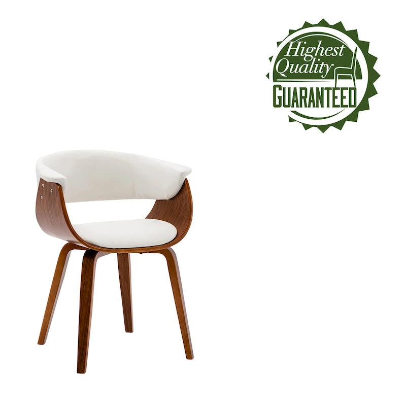 Porthos Home Meir Dining Chair, PU Leather Upholstery, Walnut Wood Legs