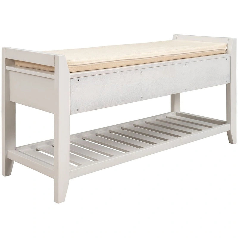 39 Modern Versatile Entry Upholstered Storage Bench with Shoe Rack and Drawers
