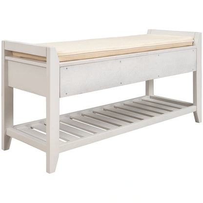 39 Modern Versatile Entry Upholstered Storage Bench with Shoe Rack and Drawers