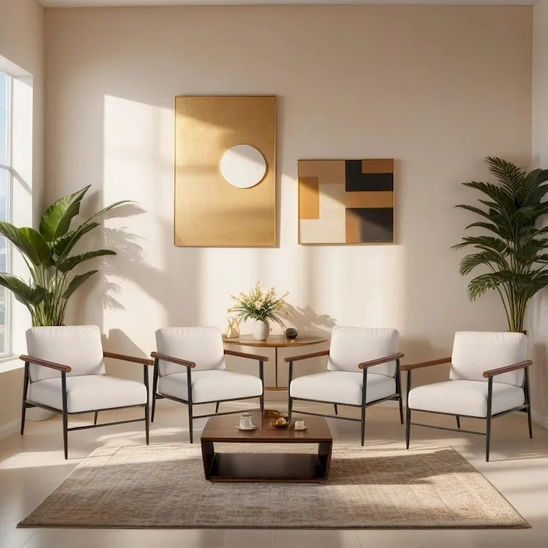 Ebello Comfy Simple Upholstered Single Armchair for Living Room