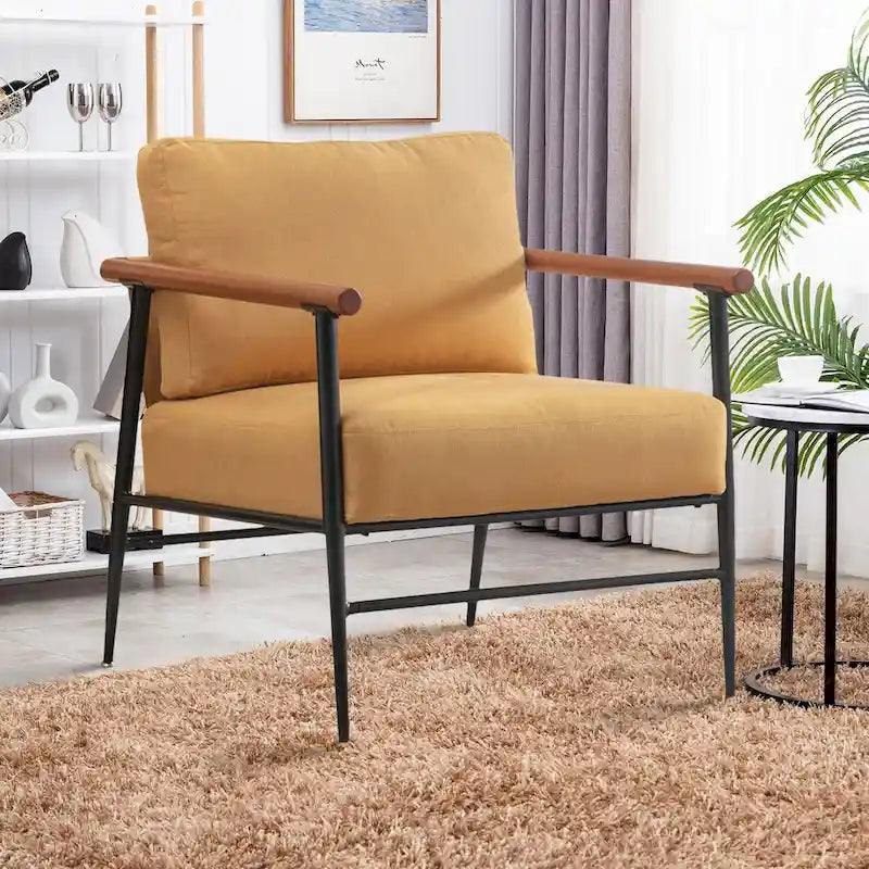 Ebello Comfy Simple Upholstered Single Armchair for Living Room