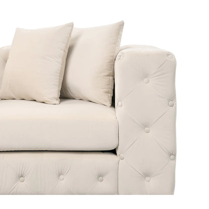 Large L-Shaped Modular Sofa, 5-Seat Velvet Sectional Couch