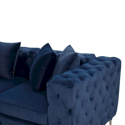 Large L-Shaped Modular Sofa, 5-Seat Velvet Sectional Couch