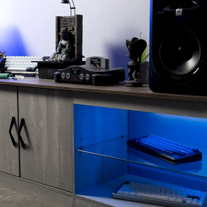 70 inch TV Stand 20 Color RGB Light Entertainment Center