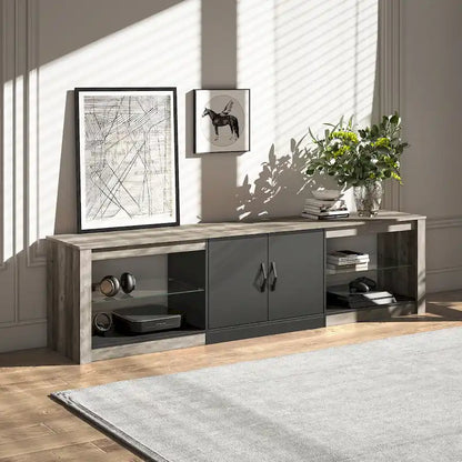 70 inch TV Stand 20 Color RGB Light Entertainment Center