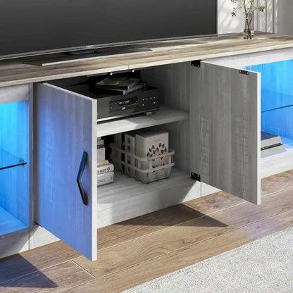 70 inch TV Stand 20 Color RGB Light Entertainment Center