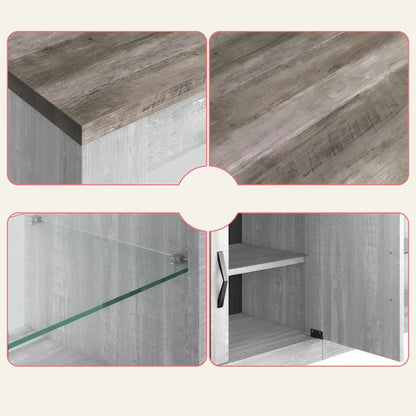 70 inch TV Stand 20 Color RGB Light Entertainment Center