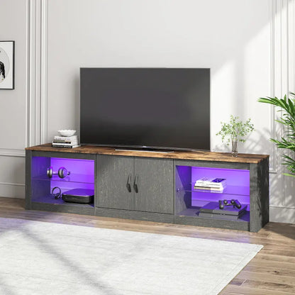 70 inch TV Stand 20 Color RGB Light Entertainment Center