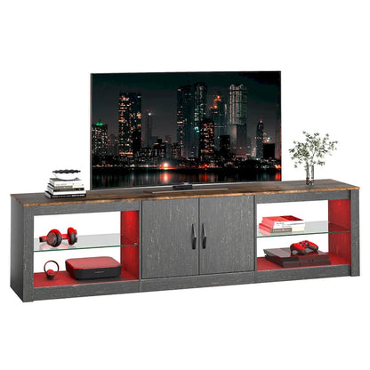 70 inch TV Stand 20 Color RGB Light Entertainment Center