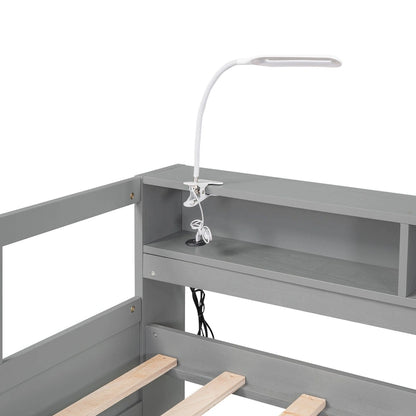 Twin XL Wood Daybed with 2 Trundles and USB Charging Design