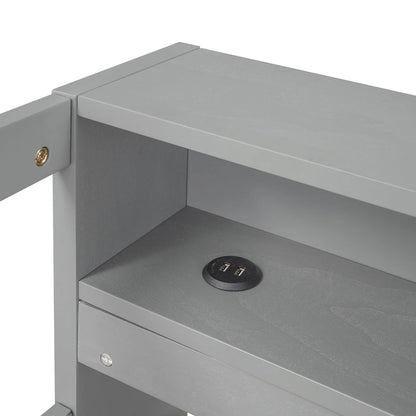 Twin XL Wood Daybed with 2 Trundles and USB Charging Design