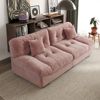 89 Suede Sectional Sofa Cloud Shape Couch for Living Room