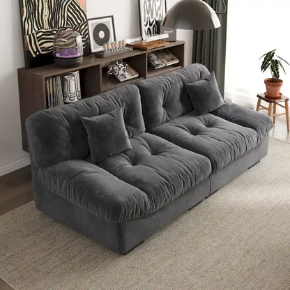 89 Suede Sectional Sofa Cloud Shape Couch for Living Room